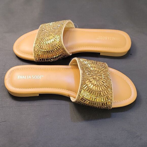 BRAND NEW THALIA SODI RHINESTONE EMBELLISHEDE WOMEN'S SLIDER G1 - Picture 8 of 15